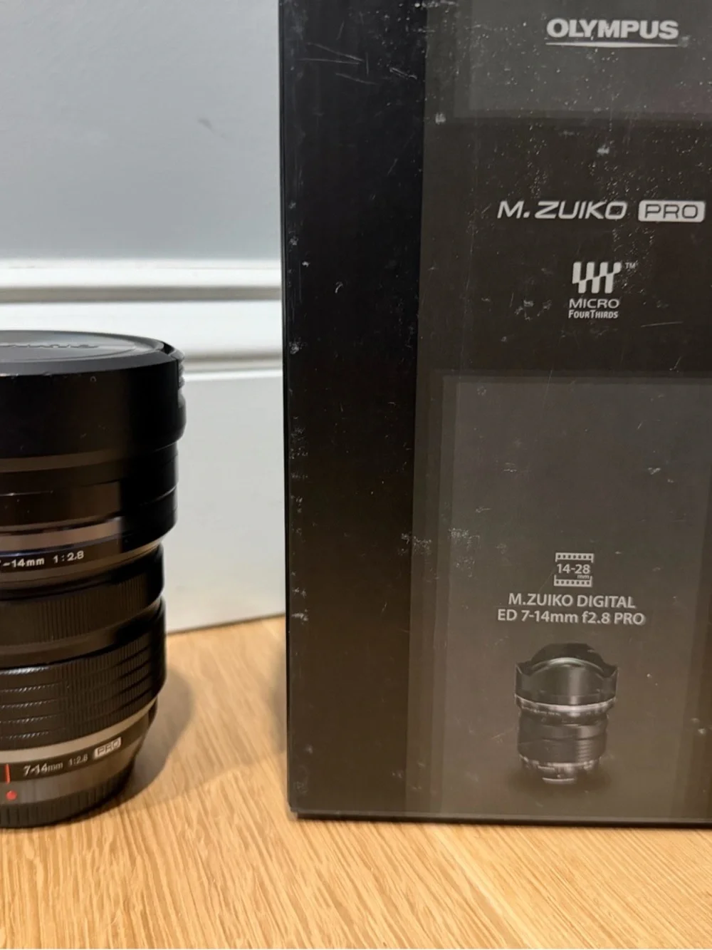 Olympus Black M.Zuiko Digital ED 7-14mm f/2.8 Pro Wide-Angle Lens with Box